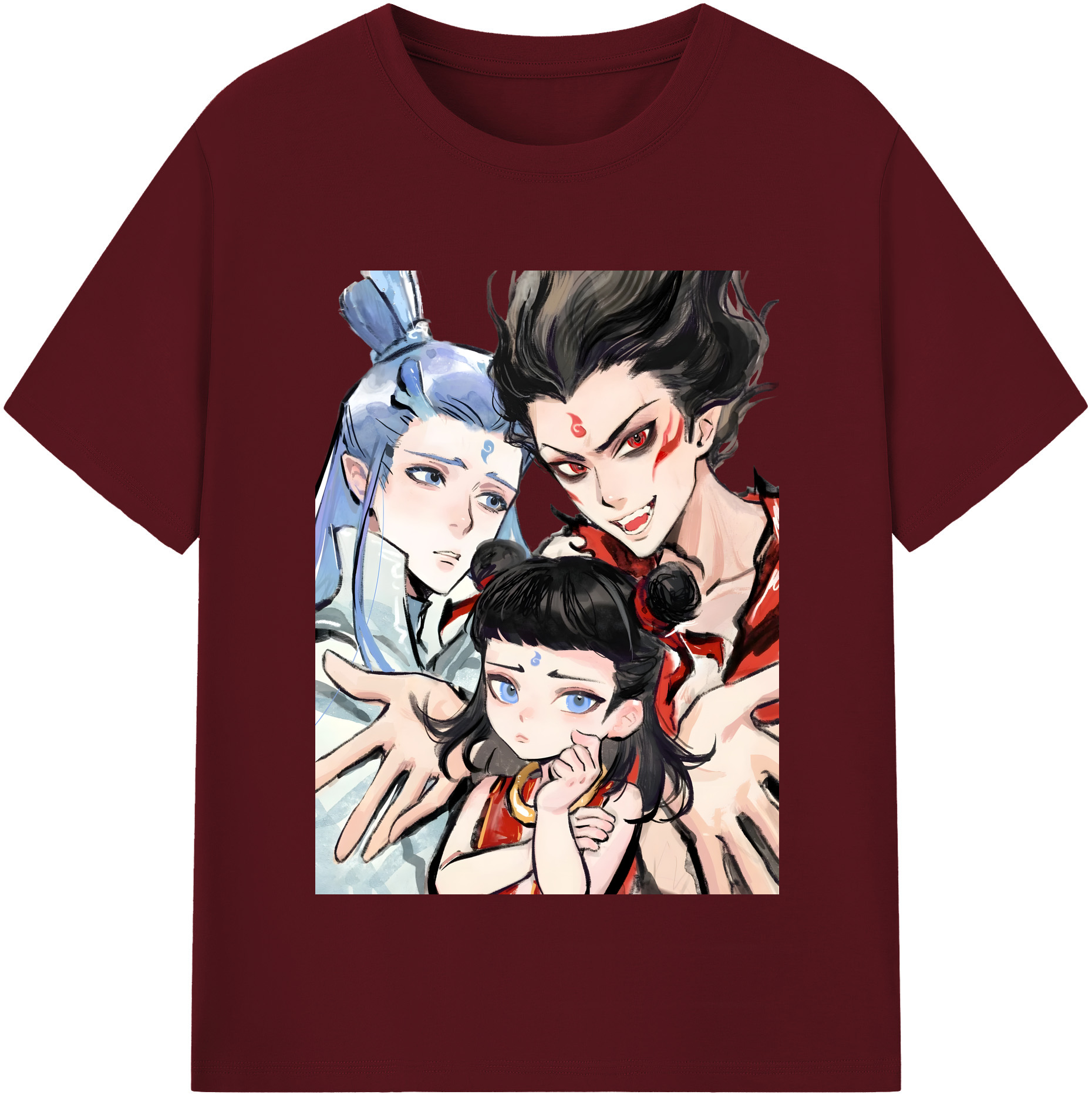 （画像用） Ne Zha 2 ナタ 魔童の大暴れ 綿100％半袖Tシャツ（フロントプリント）